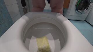 Hidden camera in the latrine at home. Spouse wishes to spy on older wife when this babe piddles. Lots of make water from curly wet crack and butthole close-ups and ASMR. Dilettante fetish with fat mother i'd like to fuck. - 5 image