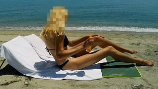 SEX on the BEACH - the 1st time I was drilled on the beach, even in my diminutive arse - 1 image