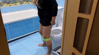 mother i'd like to fuck was sitting in the water closet and bent over for anal sex - 2 image