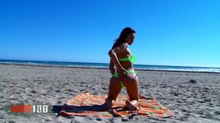 Italian Chick Valentina Bianco receives her booty pumped hard at the beach - 2 image