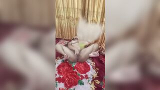Village aunty sex with broom in butt aperture and vagina - 8 image