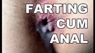 FARTING CUM ANAL. SQUIRTING BUSHY ANAL AGONORGASMOS. FART ARSEHOLE CLOSE UP CREAMPIE. - 1 image