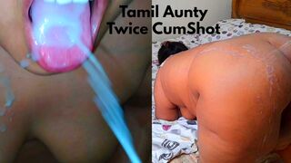 Indian Hawt Aunty Sucks my Large cock & i Cums in her throat, Then Copulates her Coarse & cums once more on Large booty - Twice Cum wild - 1 image