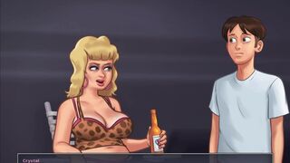 Summertime Saga - Local doxy Mother I'd Like To Fuck sits on massive cock (Crystal) - 3 image