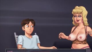 Summertime Saga - Local doxy Mother I'd Like To Fuck sits on massive cock (Crystal) - 5 image