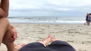 Cum in my ass right on the beach - 2 image