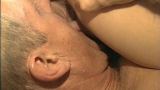 Curly haired whore with enormous bombs enjoys fucking from the ass