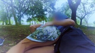 She was fucked in the ass in the park and left with sperm in her anus..