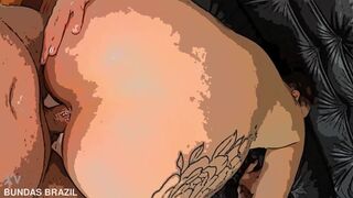 Pov in cartoon format with the naughty maid