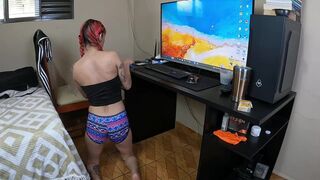 I caught my new stepmother rubbing her pussy in my room and you won't believe what happened