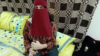 Desi Stepmom in Hijaab Playing With Cucumber - 2 image