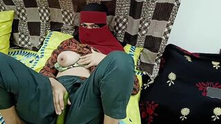 Desi Stepmom in Hijaab Playing With Cucumber - 6 image