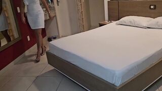 I'm a cuckold and my hot wife invited the waiter to go to the motel and look at her happiness with the thickness of her cock - 2 image