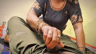 Indian Desi Aunty Playing with Neighbor's Big Dick Hot Sex Amateur Blowjob Clear Hindi Audio - 2 image