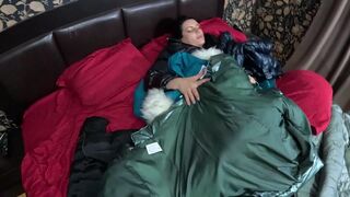 Several shiny down-jackets used for fucking and masturbating 267 - 12 image