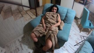Romantic fucking and cum play on a fur-coat linner 268- preview