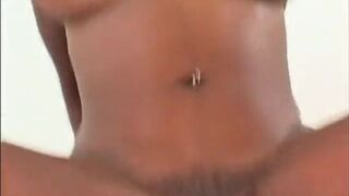 Cocksucking ebony gets jizzed on after getting assfucked