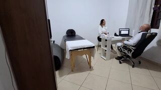 Gabi SweetCoupleStories gets her tight asshole fingered & stroked by her doctor while getting her handjob in panties