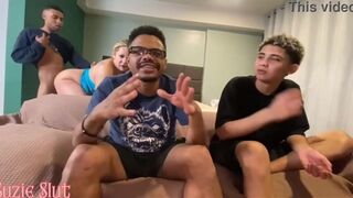 Watch Suzie Slut bangs stepson while her cuckold hubby watches World Cup game - full video on red! - 9 image
