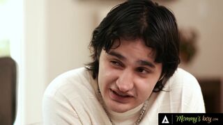 Stepmom Dana Vespoli and stepson Elias Cash take turns getting double penetrated in wild threesome with big tits and tattoos - 2 image