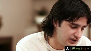 Stepmom Dana Vespoli and stepson Elias Cash take turns getting double penetrated in wild threesome with big tits and tattoos - 6 image