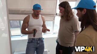 Nikita Vip4k gets her shaved pussy pounded by three horny guys in front of VIP4K - 6 image