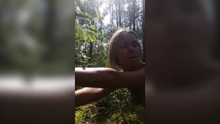 Hawt Wife Public Anal Sex in Sunny Forest. Handcuffs Oral Pleasure and Engulfing Cocks. 1st Time Public. - 8 image