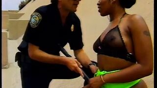 Sexually Excited black playgirl group-fucked by indecent policeman - 1 image