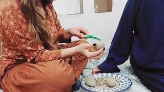 Pakistani mama Riding Anal On Her Cuckold Spouse Whilst That Babe is Cutting Vegetables With Very Hawt Clear Hindi Voice - 2 image